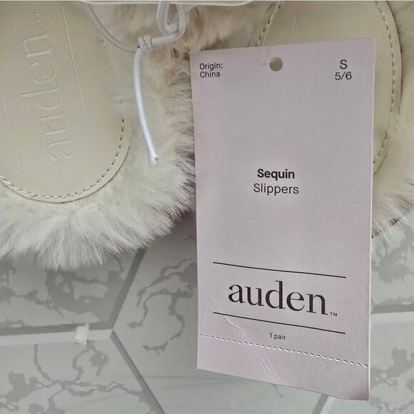 Auden Womens Rae Sequin Scuff Slippers Red S 5/6 - Picture 3 of 7